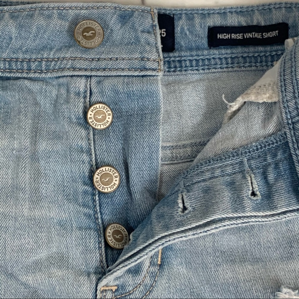 HOLLISTER denim shorts Size 25 light-wash High Rise Vintage Short high w… - Picture 6 of 9
